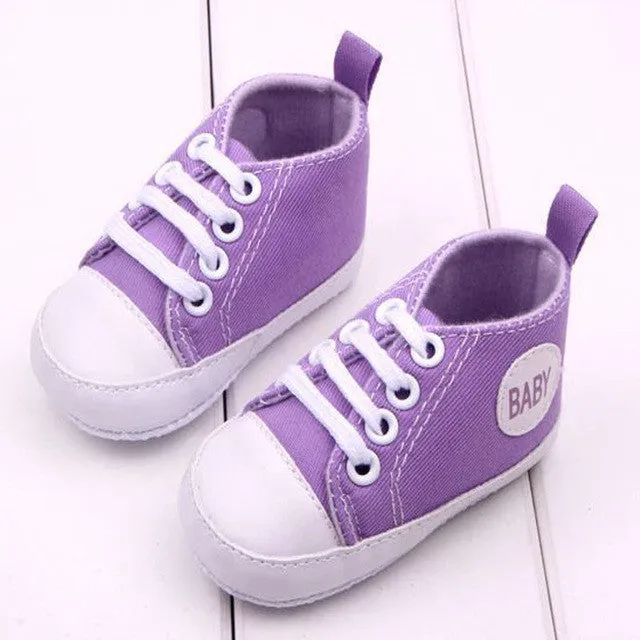 Fashion Infant Toddler Newborn Shoes Baby Girl Boy Sports Sneakers Soft Bottom Anti-slip T-tied First Walkers Prewalker