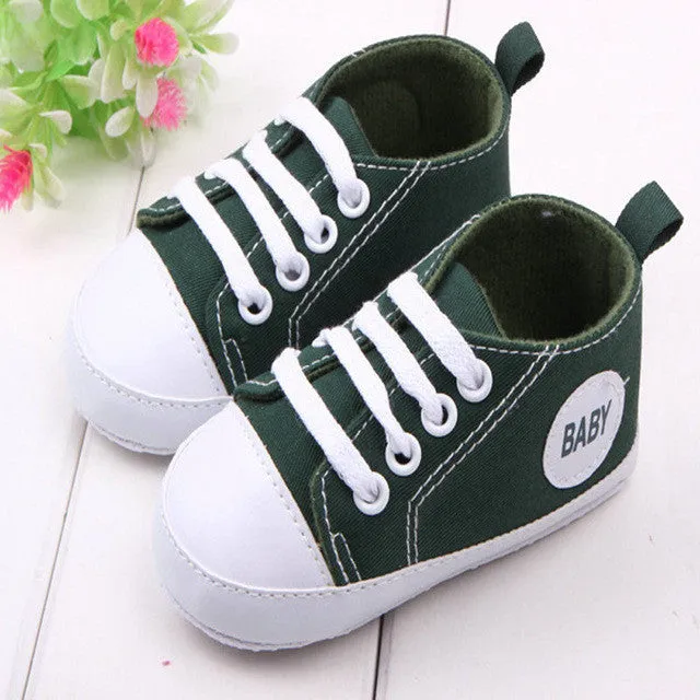 Fashion Infant Toddler Newborn Shoes Baby Girl Boy Sports Sneakers Soft Bottom Anti-slip T-tied First Walkers Prewalker