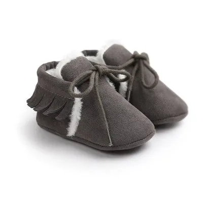 G20 Newborn Baby Boy Girl Baby Moccasins Soft Moccs Shoes Bebe Fringe Soft Soled Non-slip Footwear Crib Shoes PU Suede Leather