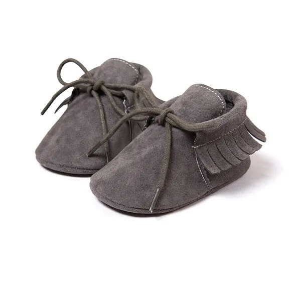 G20 Newborn Baby Boy Girl Baby Moccasins Soft Moccs Shoes Bebe Fringe Soft Soled Non-slip Footwear Crib Shoes PU Suede Leather