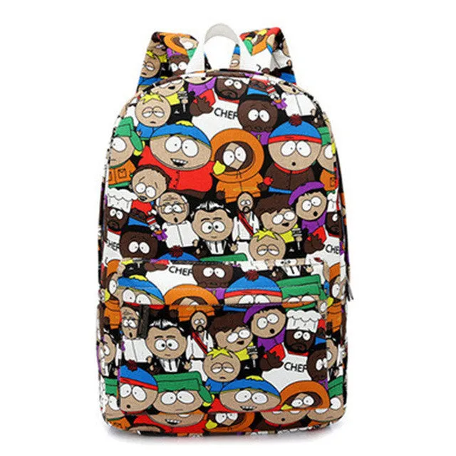 Graffiti Canvas Backpack Students School Bag For Teenage Girls Boys Backpacks Street Bags Cartoon Printing Rucksack Cool XA1065C