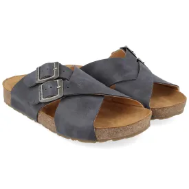 HAFLINGER Unisex Amiga Sandal, Marino, Men 7 - Women 9