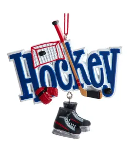 Hockey Ornament with Skates, Stick & Gloves