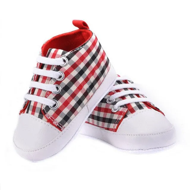 Infants Baby Boy Girl Soft Sole Crib Shoes Casual Lace Prewalkers Sneaker 0-18M X16