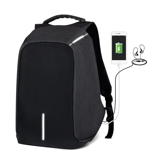 Male Laptop Backpack ; USB Charging Computer Bag for Teenagers