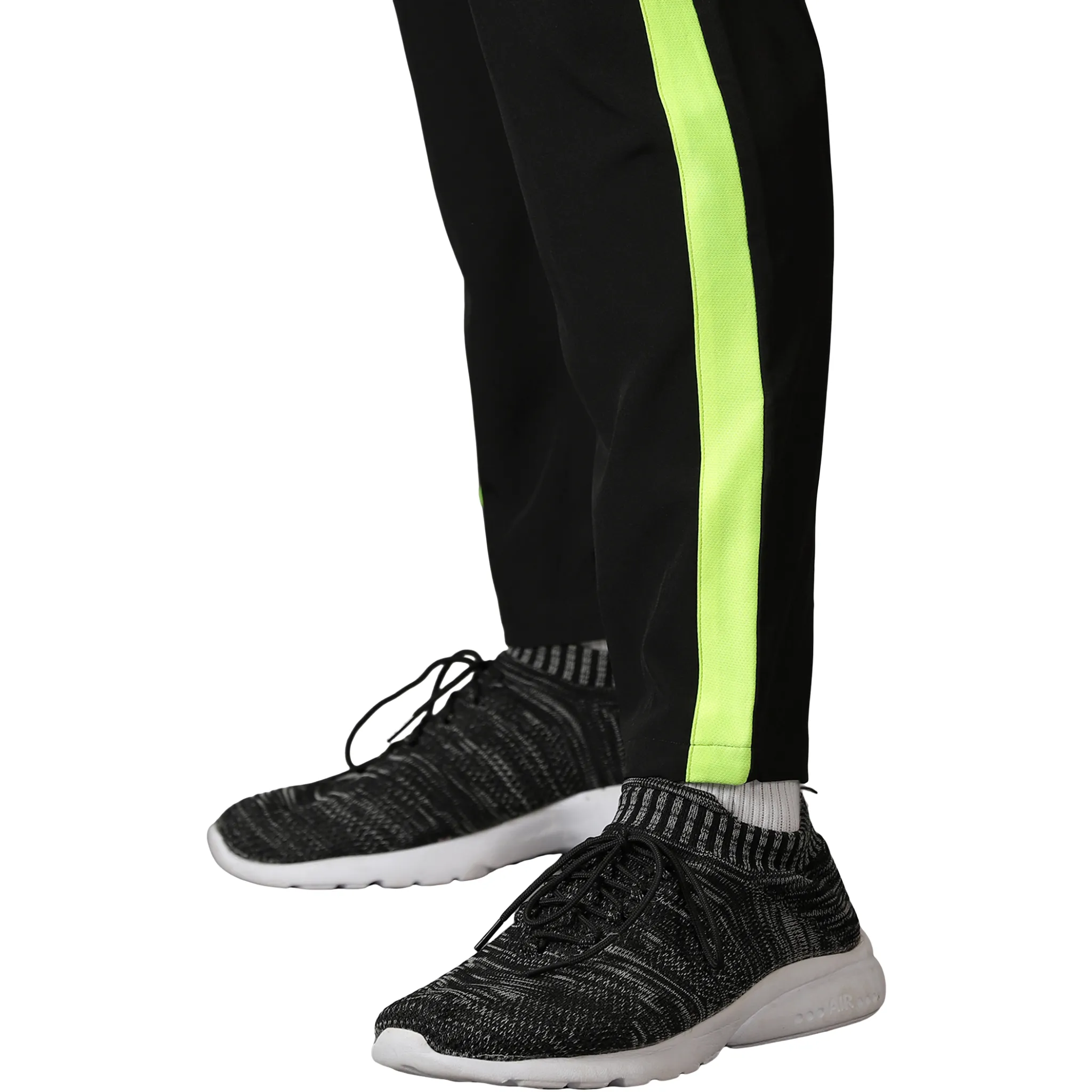 Men Black Training Track Pants With Slant Pockets