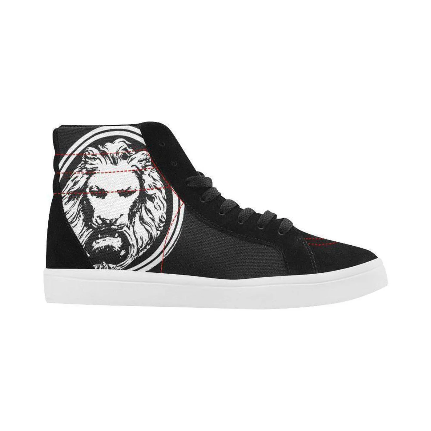 Mens Black Lion Skate Shoes with High Top