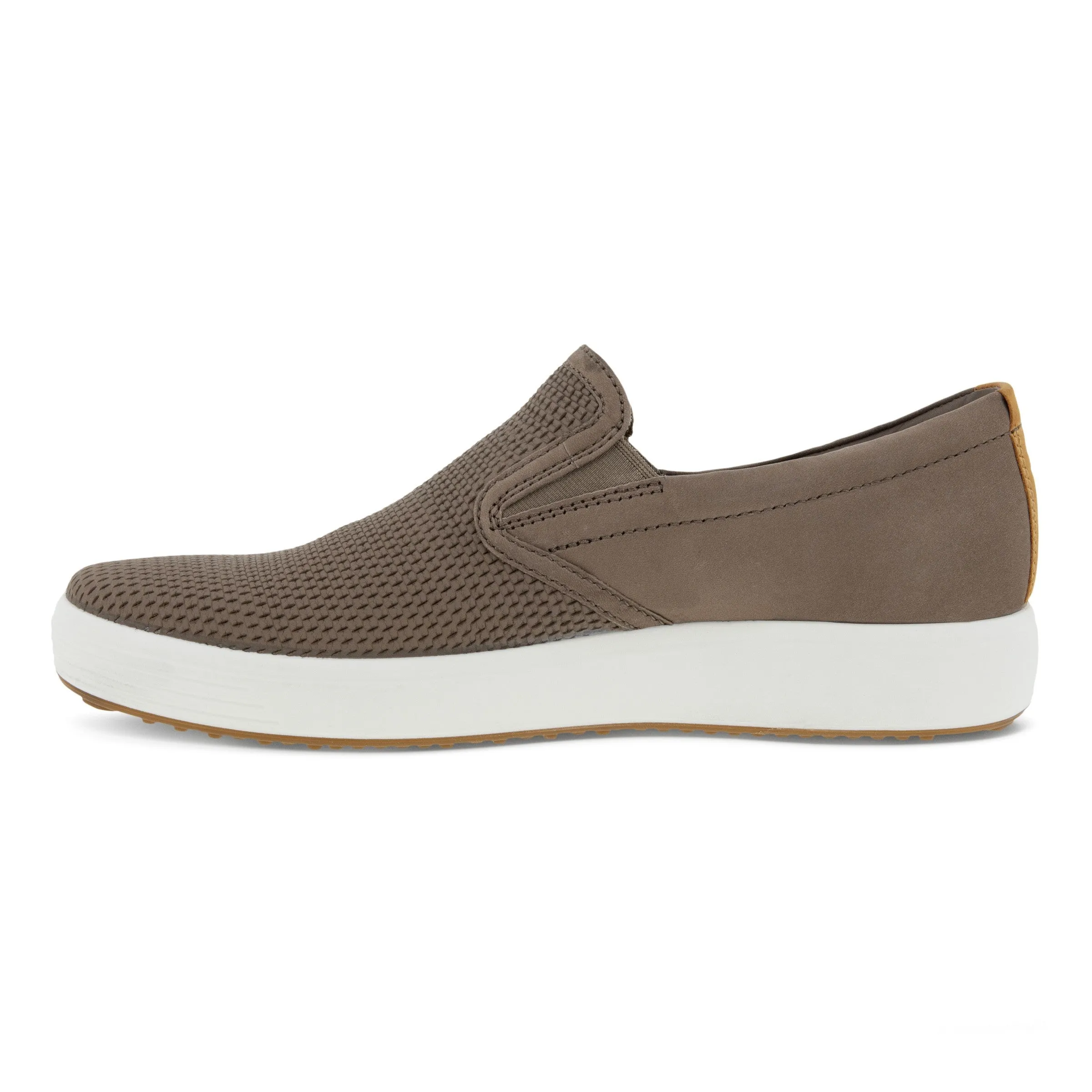 Men's Ecco Soft 7 Slip On Leather Sneakers Color: Taupe/Taupe/Lion