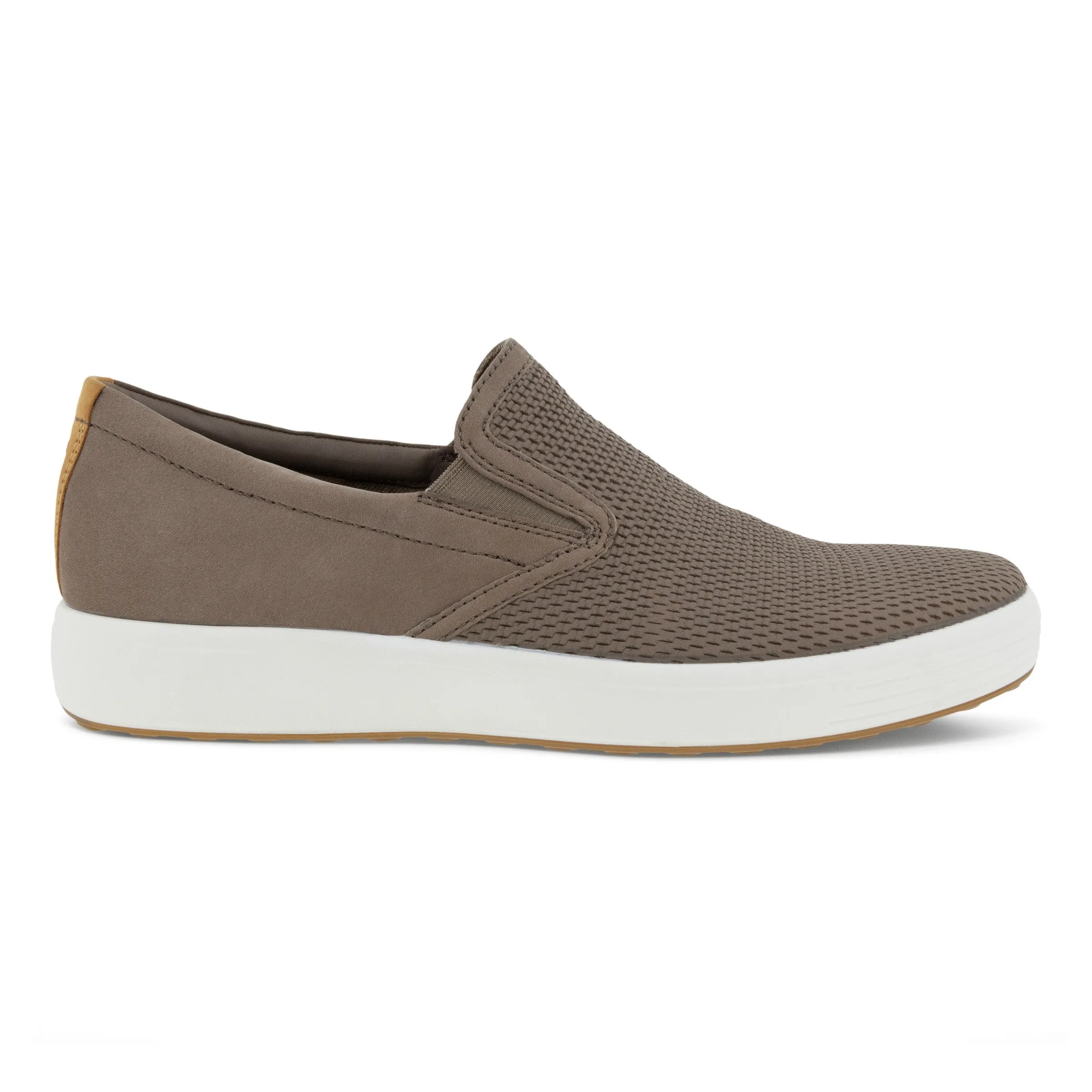 Men's Ecco Soft 7 Slip On Leather Sneakers Color: Taupe/Taupe/Lion