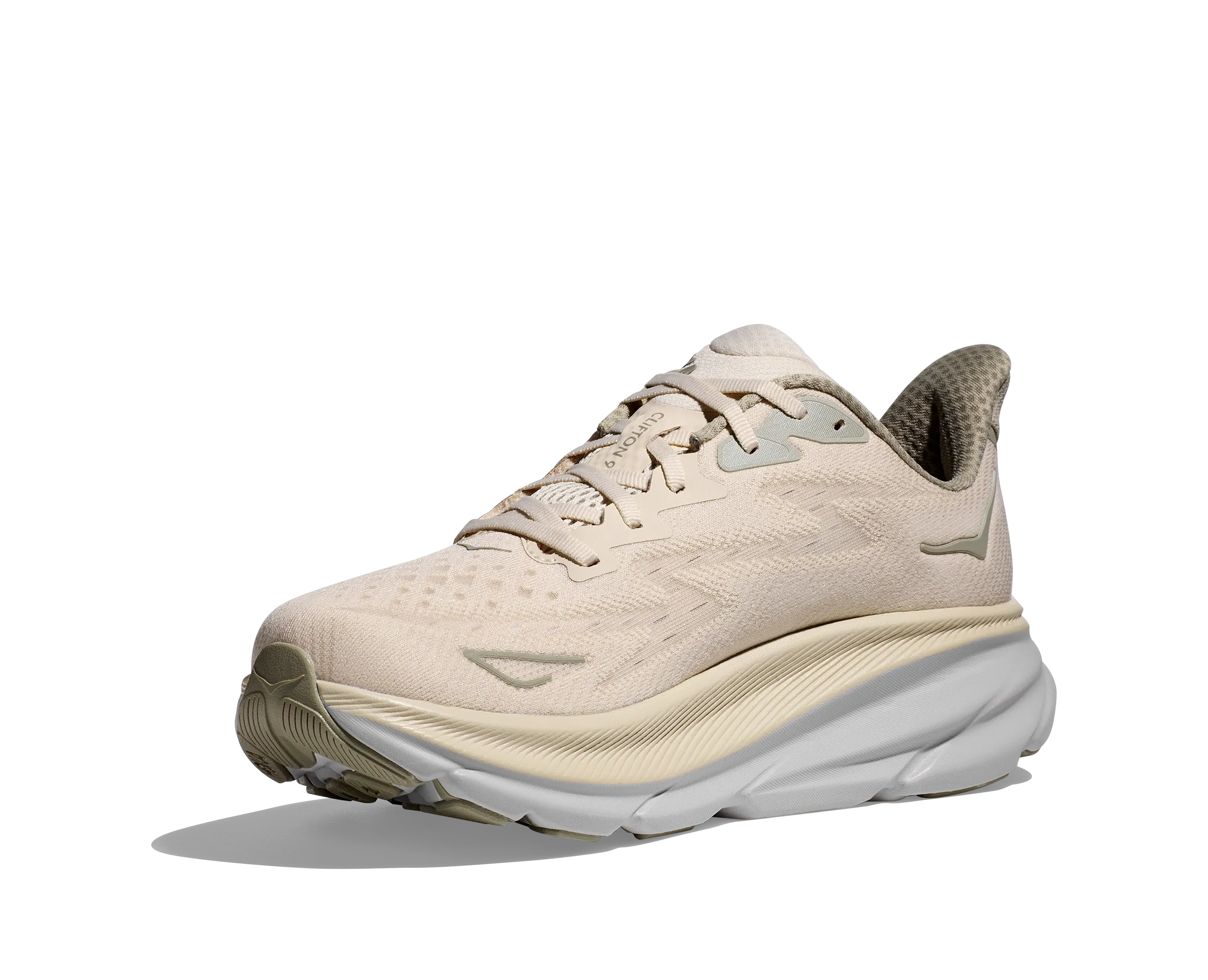 Men's Hoka Clifton 9 Color: Oat Milk / Barley