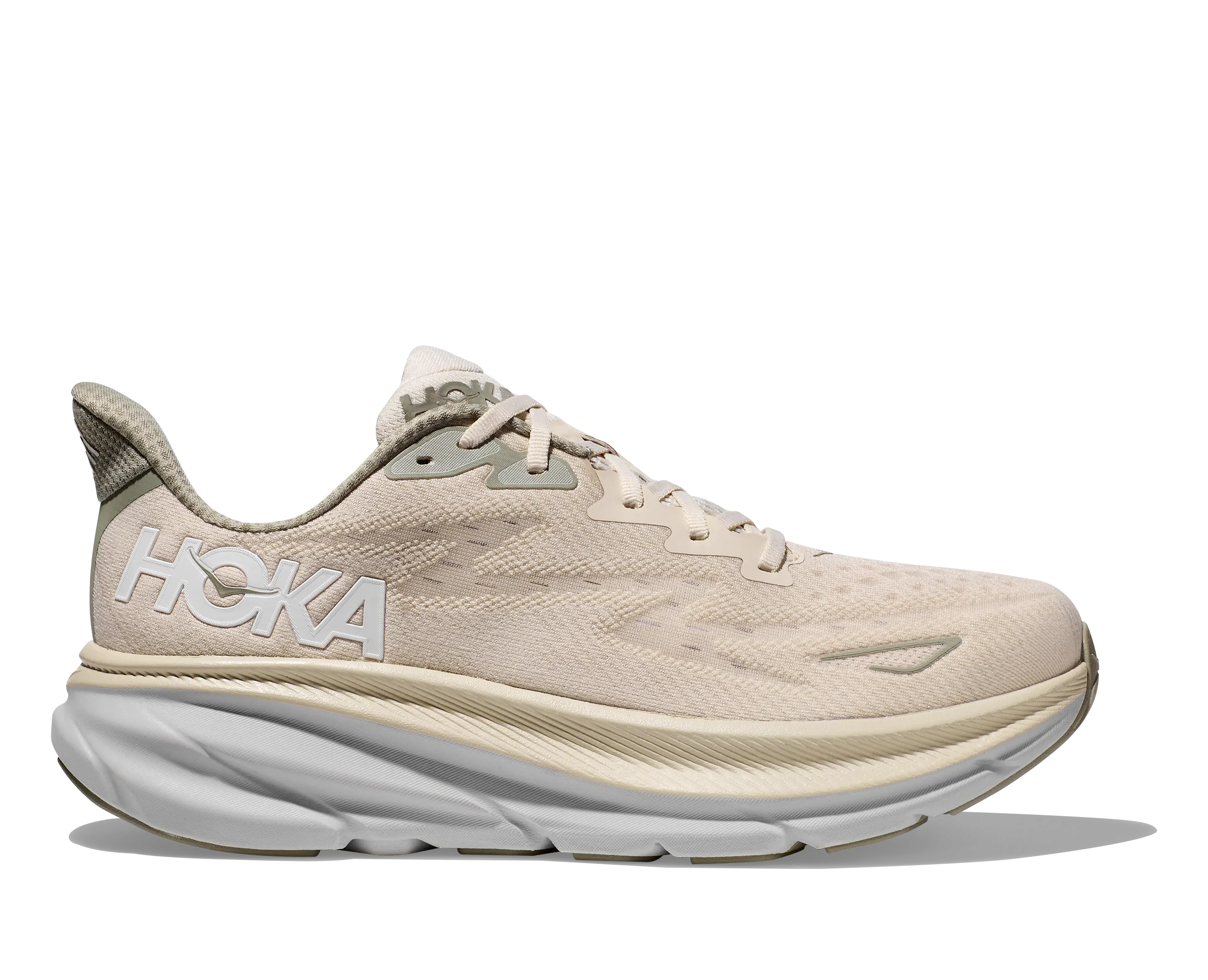 Men's Hoka Clifton 9 Color: Oat Milk / Barley