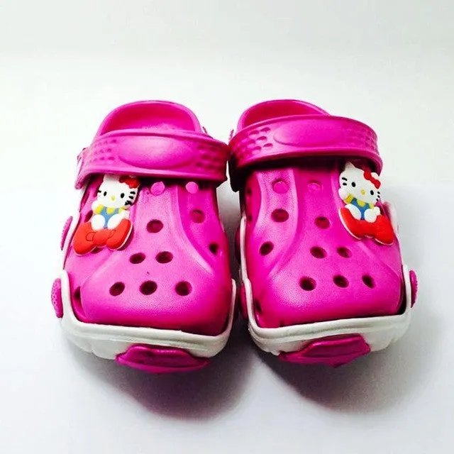 Mix Style Summer Girls Cartoon Hello KT Dora Princess Miffy Rabbit Garden Sandal Clogs EVA Shoes