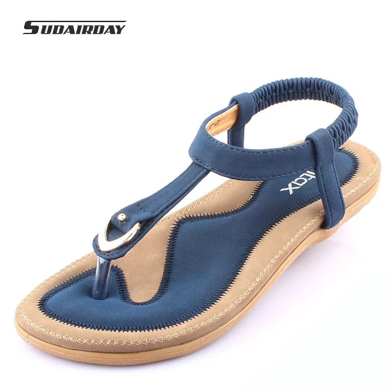 New 2016 Women Summer Style Flat Shoes Women Flat Heel Comfortable Soft Bottom Sandals Women Sweet Flip Flops large Size 35-42