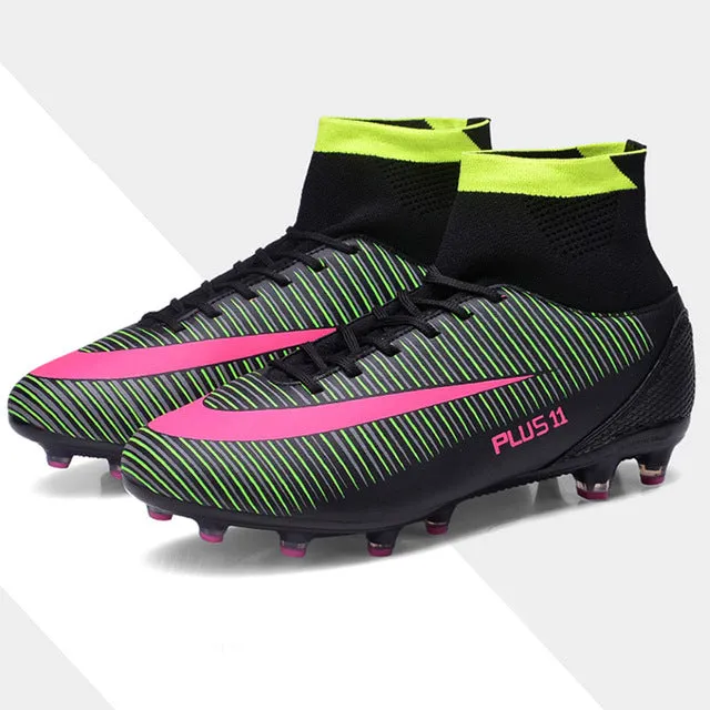 New Adults Men's Outdoor Soccer Cleats Shoes High-top TF/FG Football Boots Training Sports Sneakers Shoes