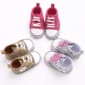 New Fashion Newborn Baby Boy Girl Kids First Walkers Classic Sports Sneakers Infant Crib Leopard Soft Soled Anti-slip Shoes 0-1T