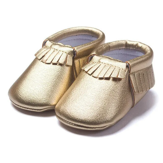 Newborn Baby Boys Girls Crib Moccasin Shoes Kids Tassel PU Leather Shoes Cute Toddler Soft Sole First Walkers