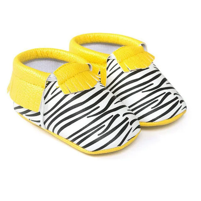 Newborn Baby Boys Girls Crib Moccasin Shoes Kids Tassel PU Leather Shoes Cute Toddler Soft Sole First Walkers