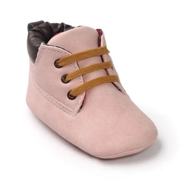 Newborn Baby Shoes Kids Boys Classic First Walkers Shoes Babe Infant Toddler Soft Soled Boots 15 Colors