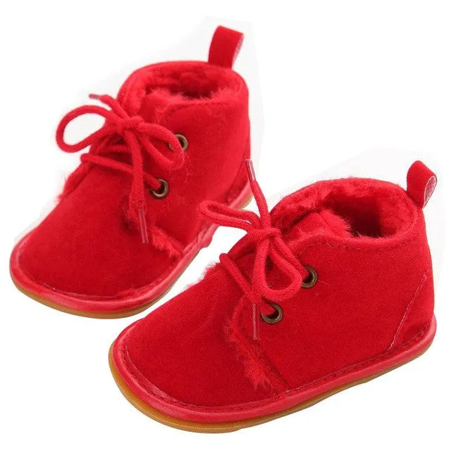 Newborn Boy Girl Lace-up Shoes Frist Walkers Infant Autumn Baby Warm Winter Shoes