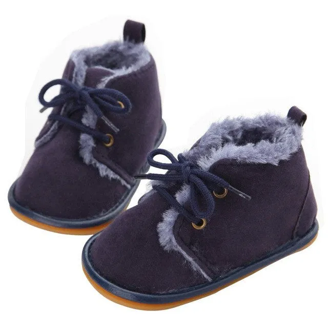 Newborn Boy Girl Lace-up Shoes Frist Walkers Infant Autumn Baby Warm Winter Shoes