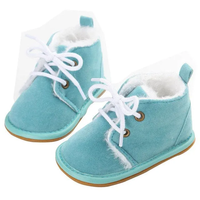 Newborn Boy Girl Lace-up Shoes Frist Walkers Infant Autumn Baby Warm Winter Shoes