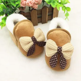 Newborn Infant Bebe Toddler Girls Warm  Bow Snow Shoes Baby Walker Crib Boots Baby Shoes