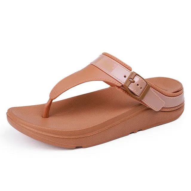 OCW Women Beach Flip-flops Casual Wedge Sandals