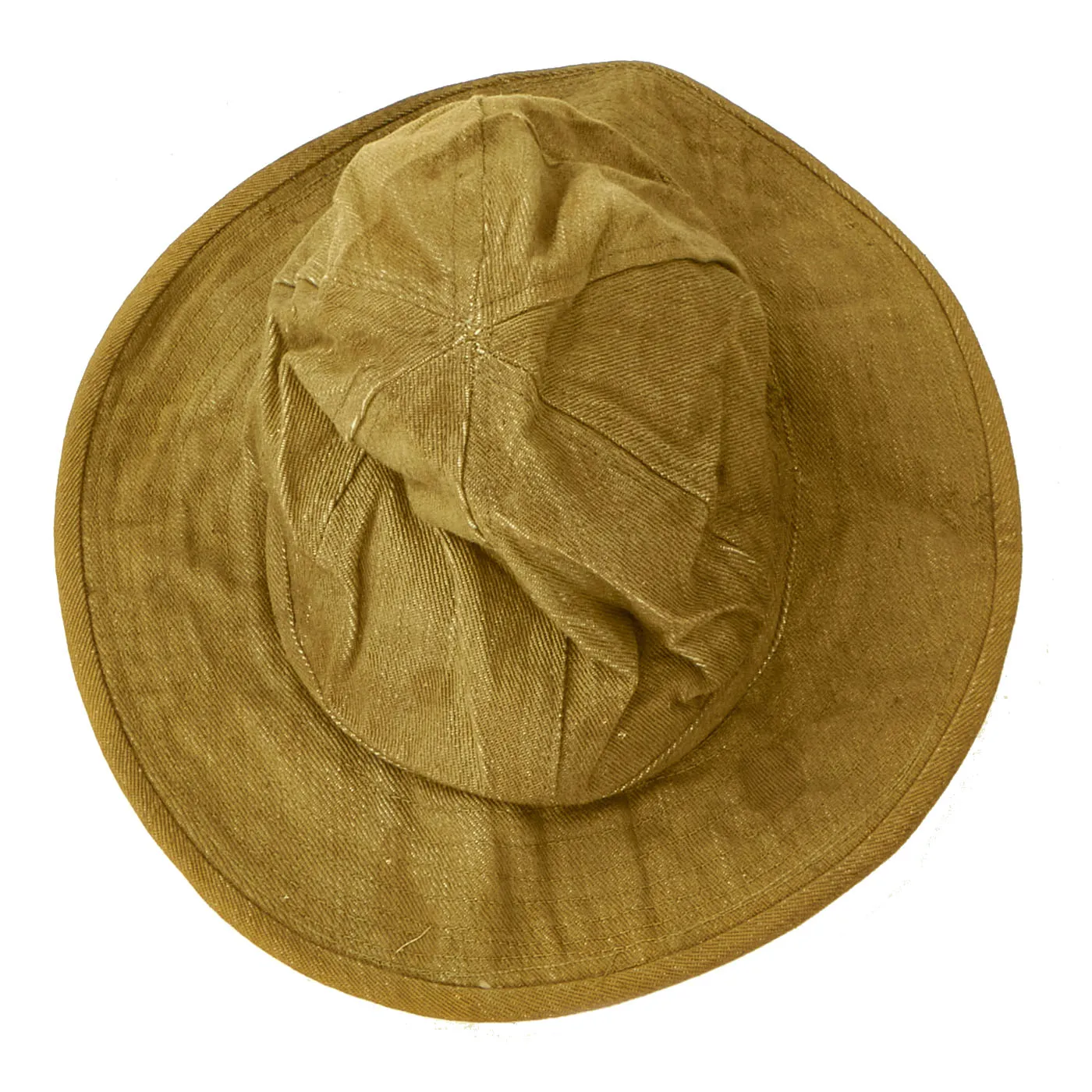 Original U.S. WWI US Army M1909 Brown Denim Fatigue “Daisy Mae” Work Hat Dated 1918 - Size 7