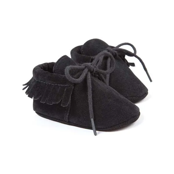 PU Suede Leather Newborn Baby Boy Girl Moccasins Soft Moccs Shoes Bebe Fringe Soft Soled Non-slip Footwear Crib Lace-up Shoe