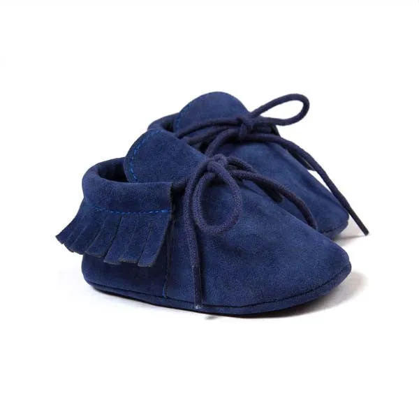 PU Suede Leather Newborn Baby Boy Girl Moccasins Soft Moccs Shoes Bebe Fringe Soft Soled Non-slip Footwear Crib Lace-up Shoe