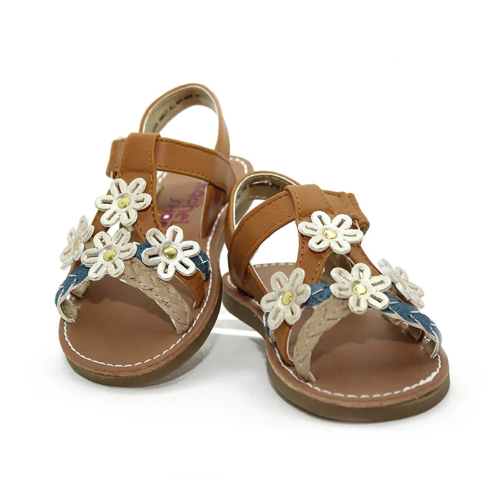 Rachel Amalfi Sandals Tan Denim Walkers Toddlers Girls - Kids Shoes