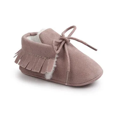 Romirus Winter PU Outdoor suede Leather Baby moccasins Shoes infant anti-slip first walker soft soled Newborn Baby boy Boots