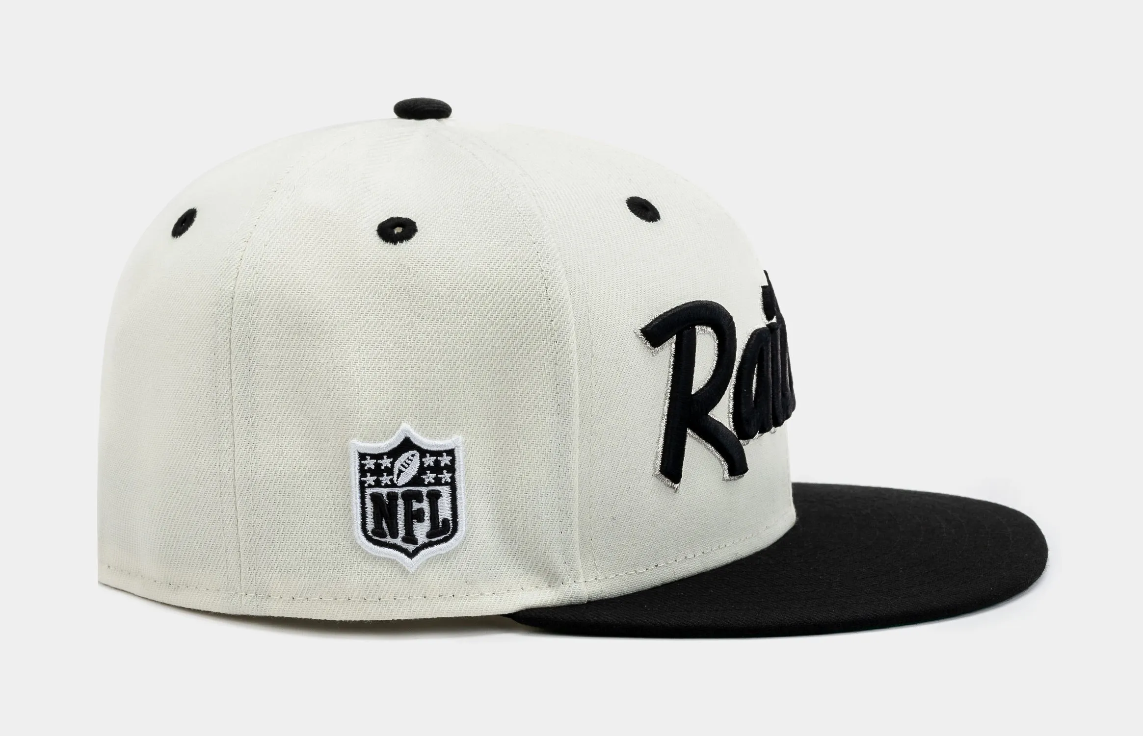 Shoe Palace Collection Las Vegas Raiders 59Fifty Mens Fitted Hat (White/Black)