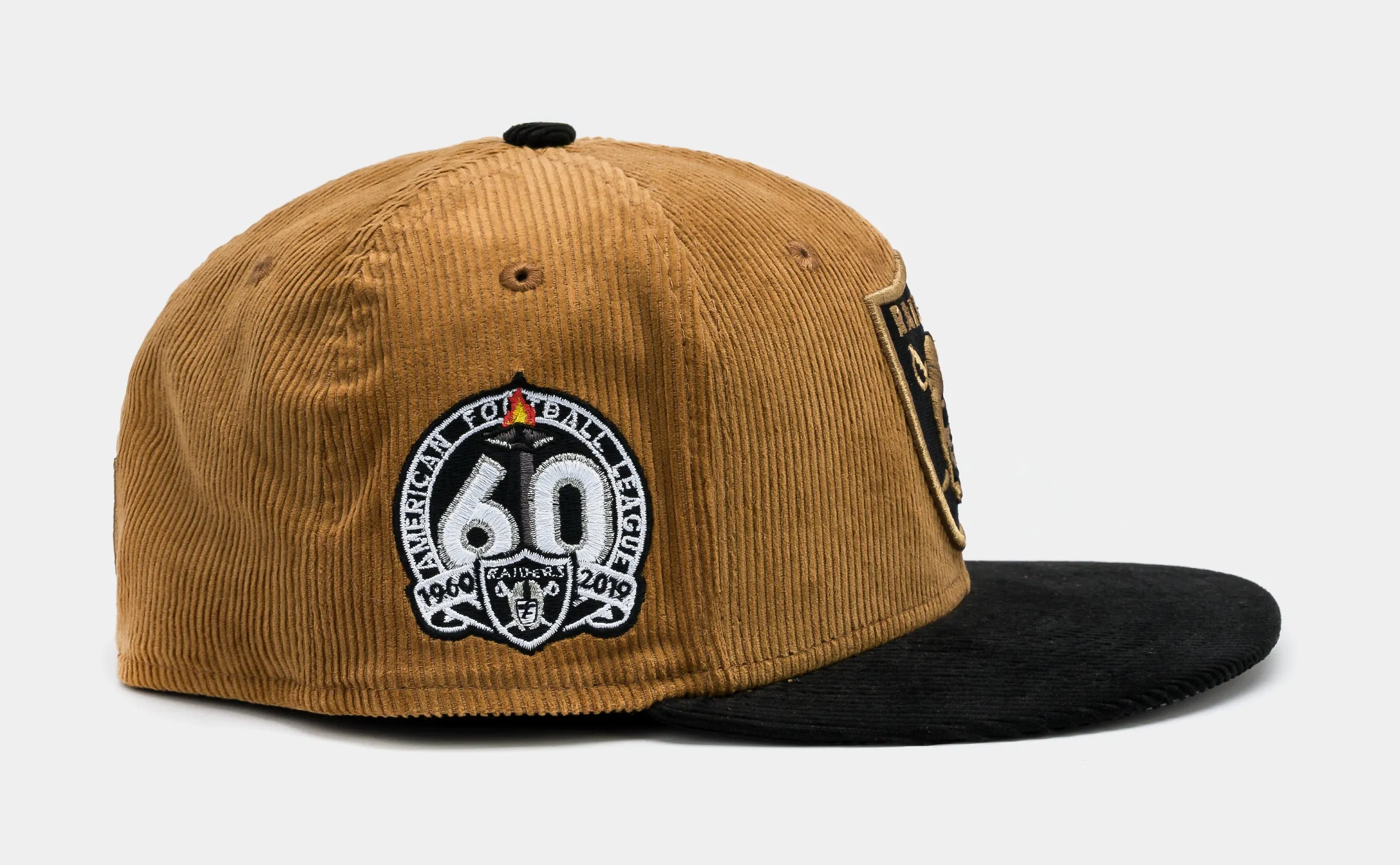 Shoe Palace Exclusive Las Vegas Raiders Wheat Corduroy 59Fifty Fitted Mens Hat (Wheat/Black)