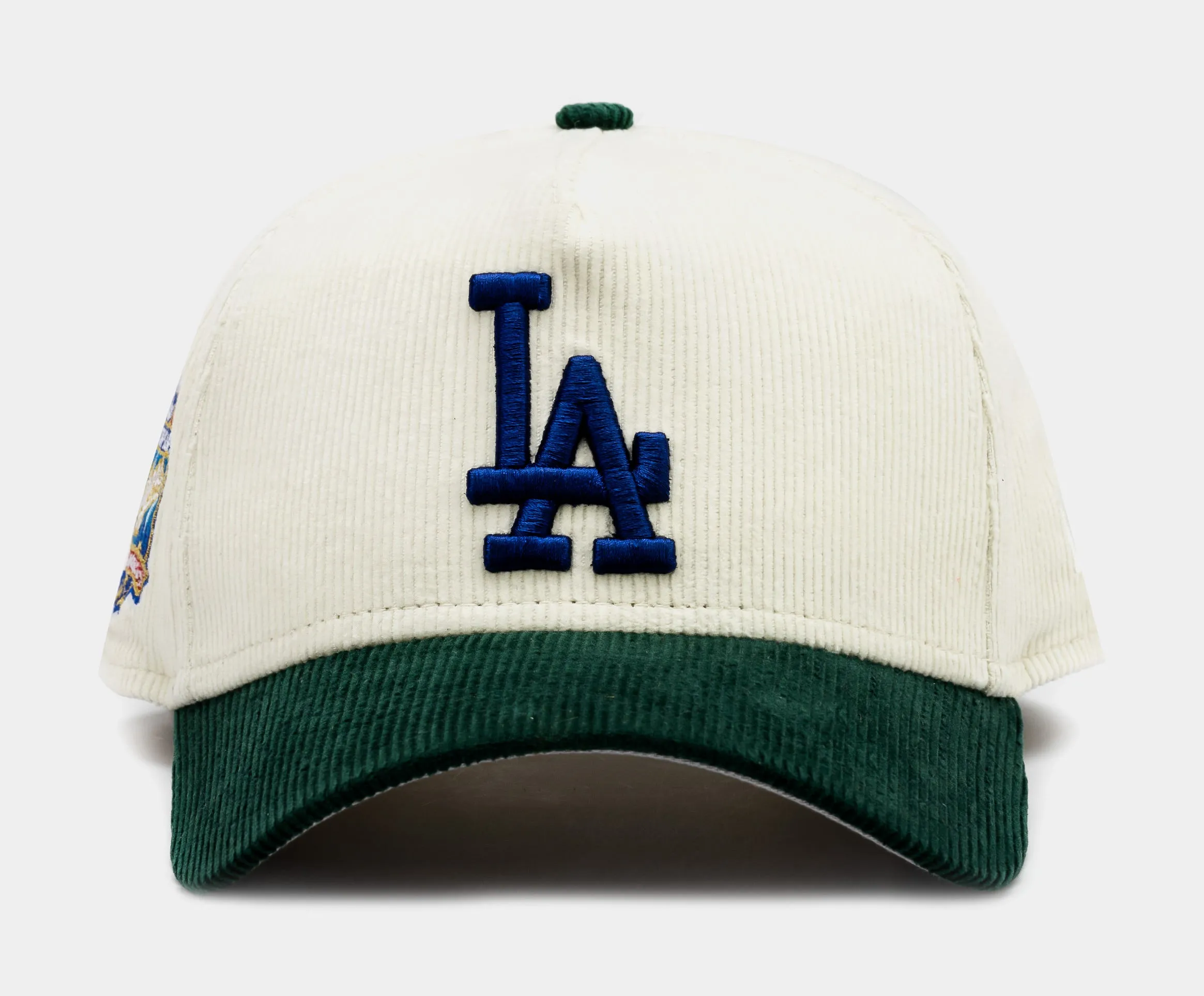 Shoe Palace Exclusive Los Angeles Dodgers Chrome Corduroy 9Forty Snapback Mens Hat (Beige/Green)