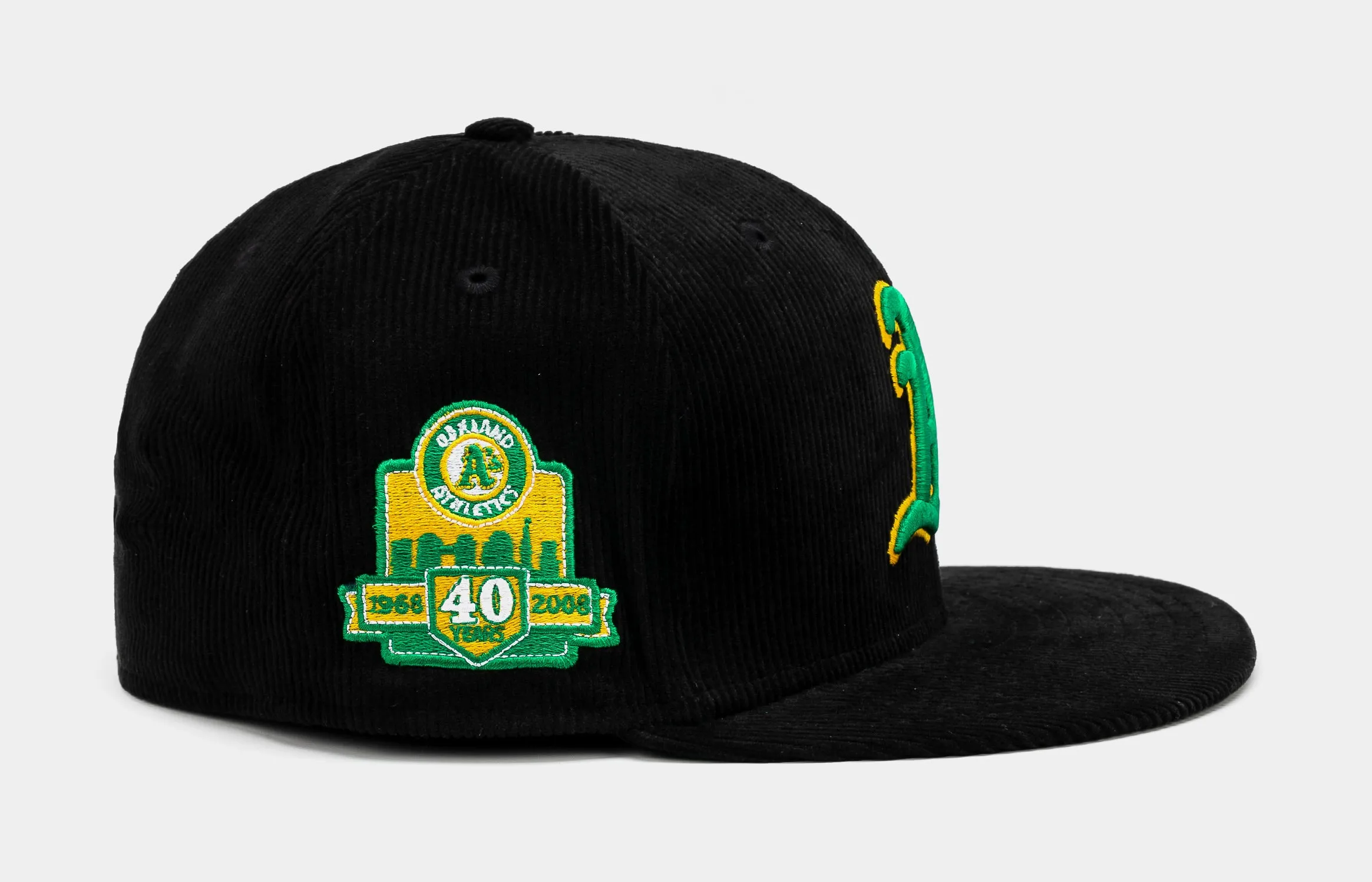 Shoe Palace Exclusive Oakland A's Everyday Corduroy 59Fifty Fitted Mens Hat (Black/Green)