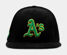 Shoe Palace Exclusive Oakland A's Everyday Corduroy 59Fifty Fitted Mens Hat (Black/Green)