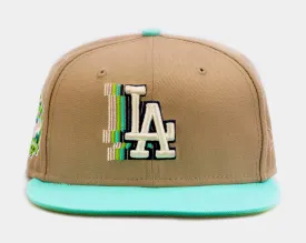 Shoe Palace Exclusive Winter Wonderland Los Angeles Dodgers 59Fifty Mens Fitted Hat (Beige/Blue)