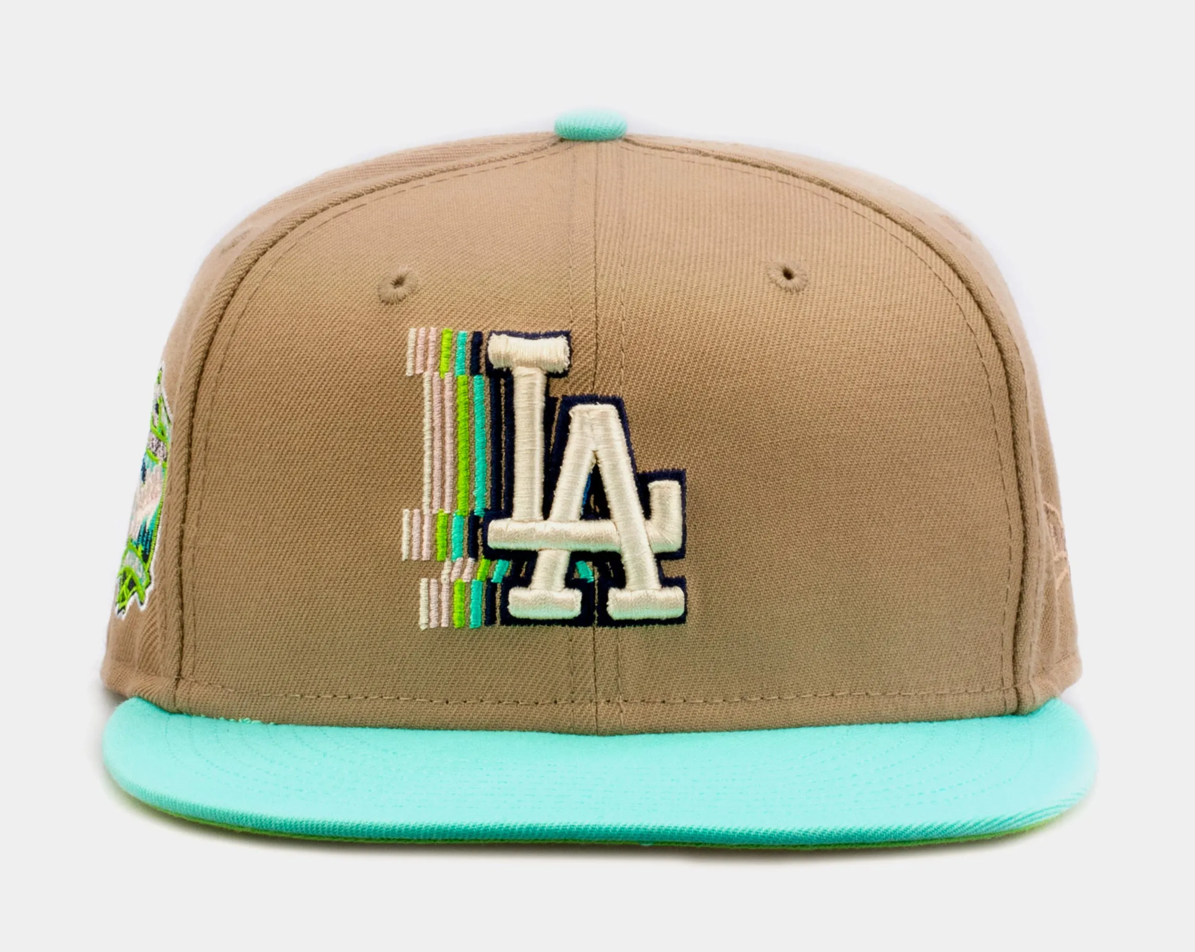 Shoe Palace Exclusive Winter Wonderland Los Angeles Dodgers 59Fifty Mens Fitted Hat (Beige/Blue)