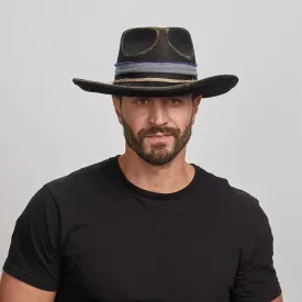 Small Town | Mens Black Wide Brim Felt Fedora Hat