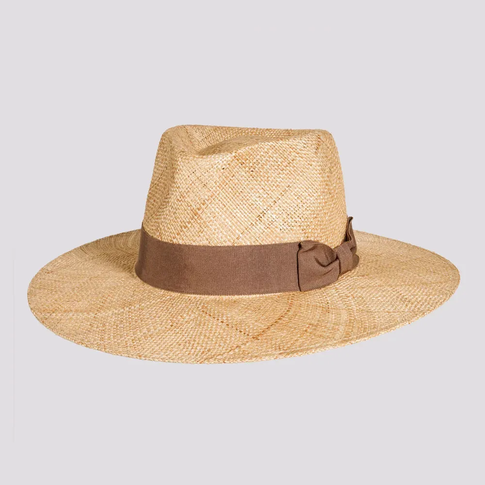 Sorrento | Mens Woven Bao Straw Teardrop Fedora Hat