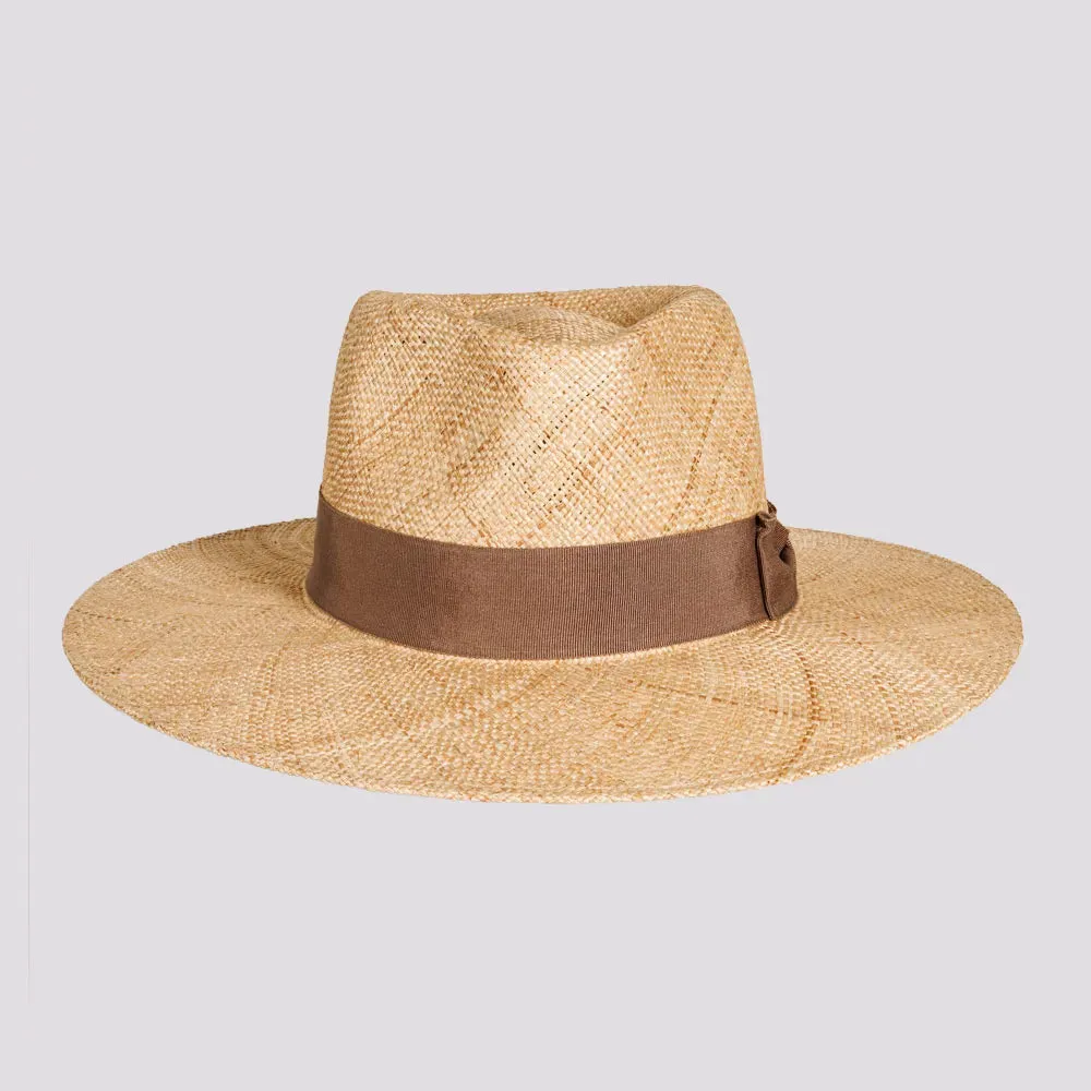 Sorrento | Mens Woven Bao Straw Teardrop Fedora Hat