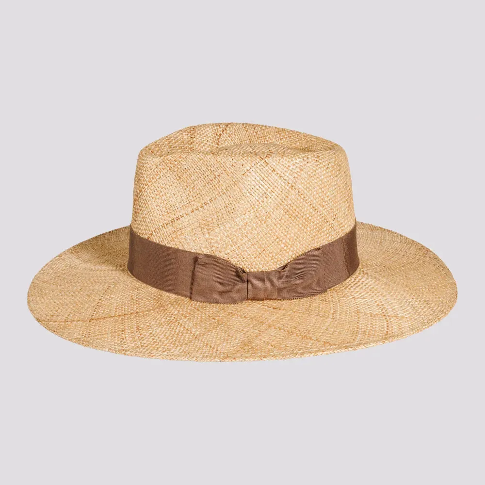 Sorrento | Mens Woven Bao Straw Teardrop Fedora Hat