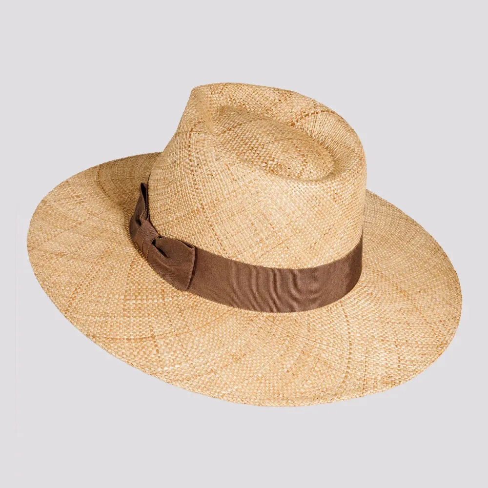 Sorrento | Mens Woven Bao Straw Teardrop Fedora Hat