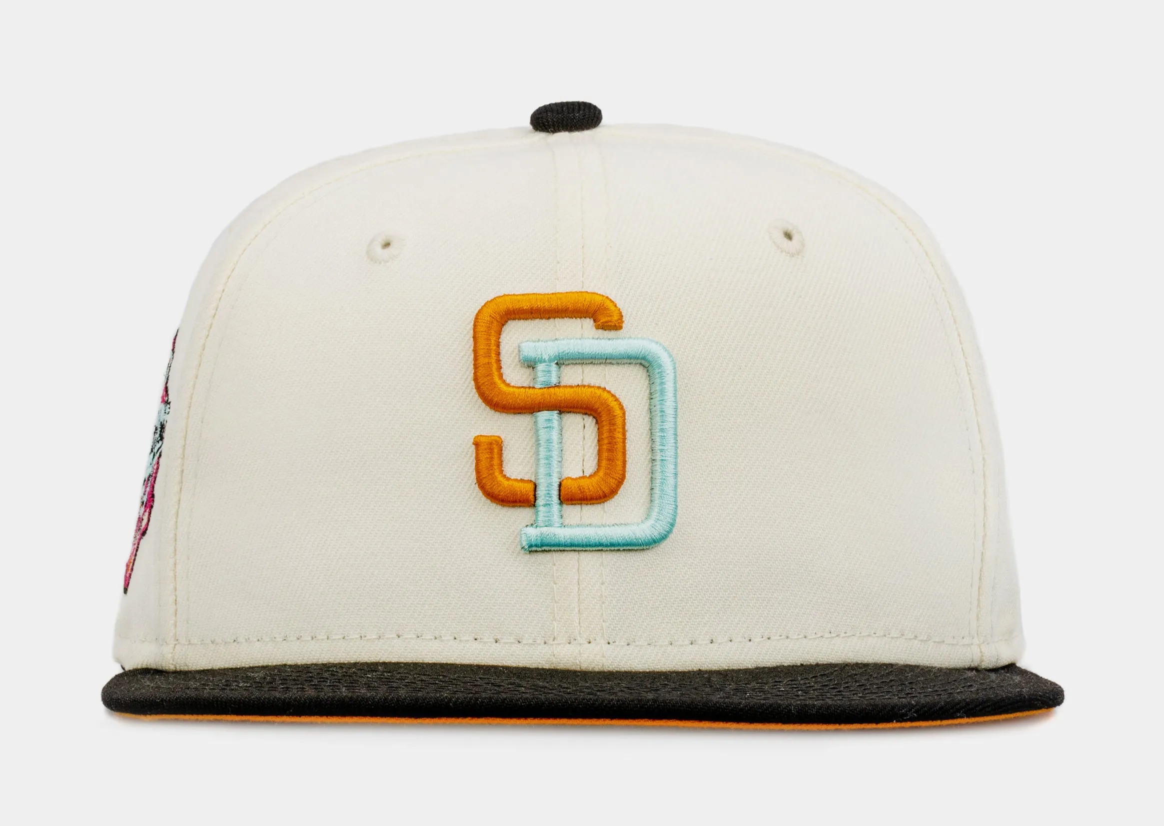 SP Exclusive Reverse Dreams San Diego Padres Mens Fitted Hat (Beige/Black)