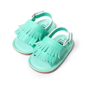 stylish pu leather tassel baby moccasins tassel girls baby shoes Scarpe Neonata hook and loop outdoor shoes hard rubber bottom