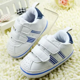 Toddler Baby Boy Faux Leather  Crib Shoes Non-skid Soft Soled Sneaker