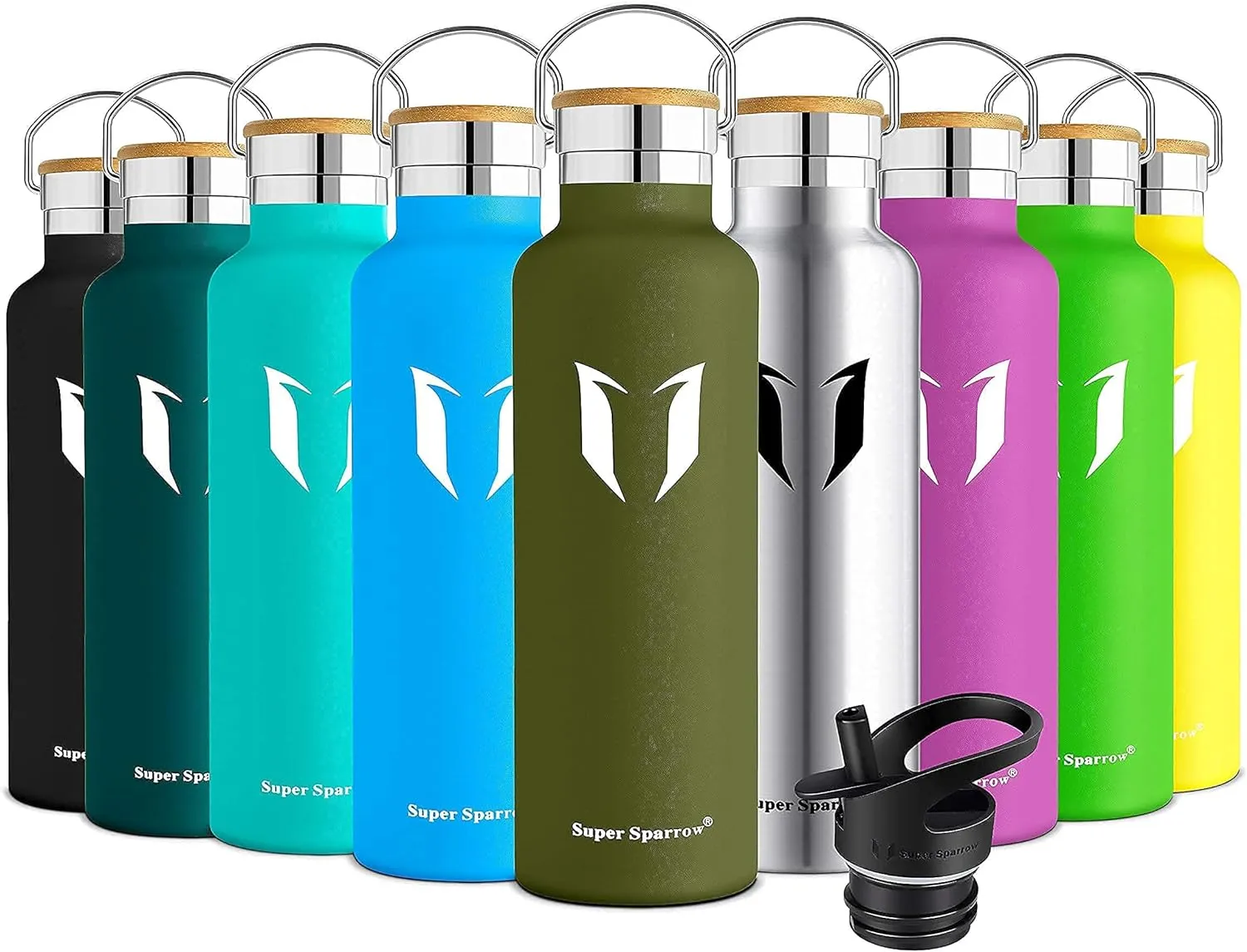 Water Bottle with Straw - 17 oz/25 oz/32 oz - Reusable Insulated Leak Proof  BPA-Free Stainless Steel Water Bottles