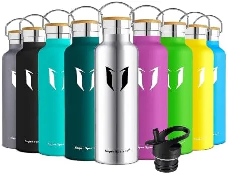 Water Bottle with Straw - 17 oz/25 oz/32 oz - Reusable Insulated Leak Proof  BPA-Free Stainless Steel Water Bottles