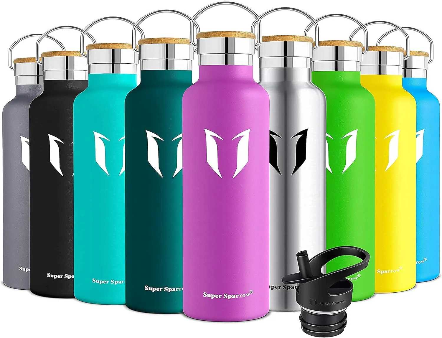 Water Bottle with Straw - 17 oz/25 oz/32 oz - Reusable Insulated Leak Proof  BPA-Free Stainless Steel Water Bottles